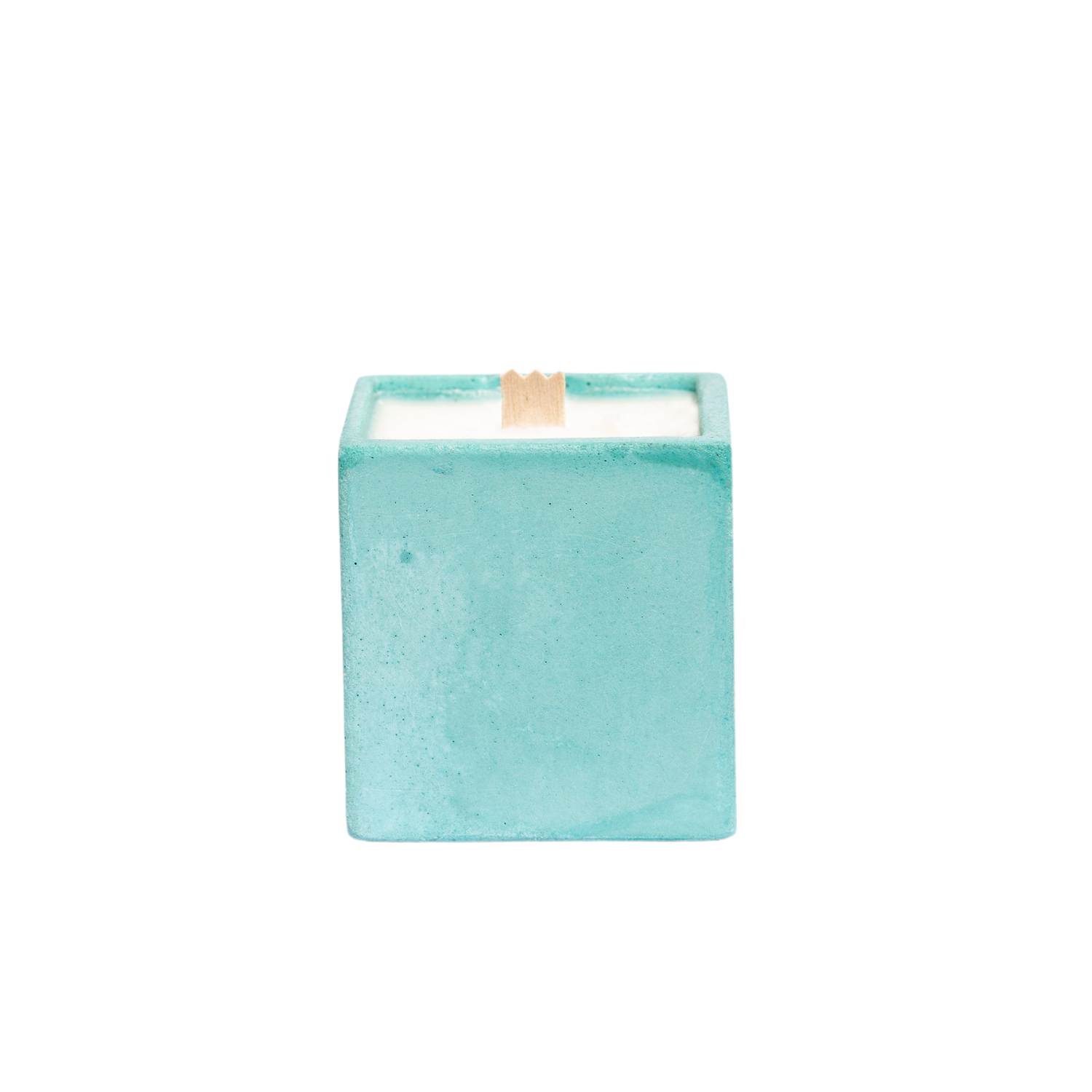 Bougie Cube - Béton Turquoise