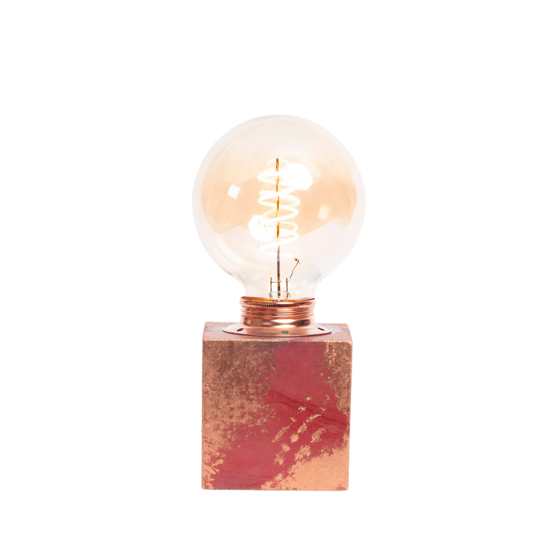 Lampe Béton Patiné - Béton Terracotta & Patine Cuivrée