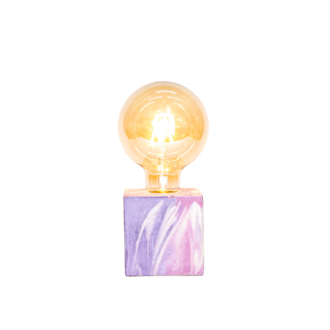 Lampe Tie&Dye - Béton Rose et Lilas