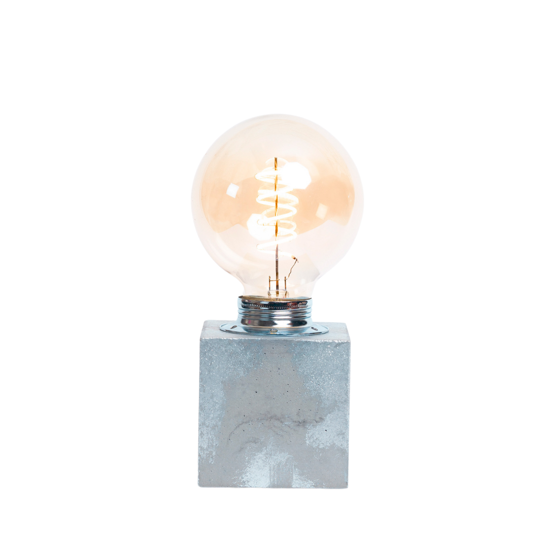 Lampe Béton Patiné - Béton Gris & Patine Argentée