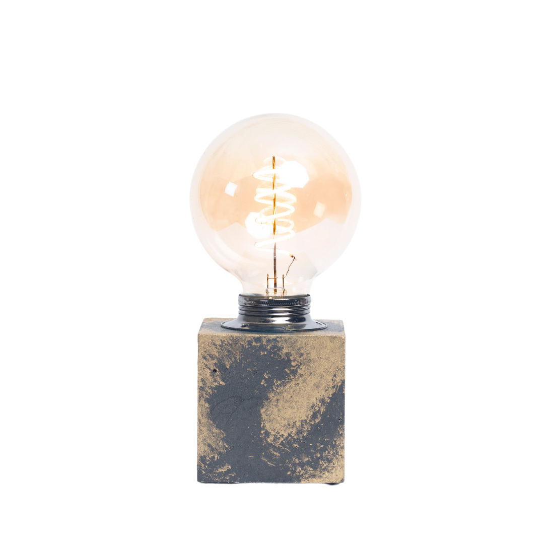 Lampe Béton Patiné - Béton Anthracite & Patine Dorée