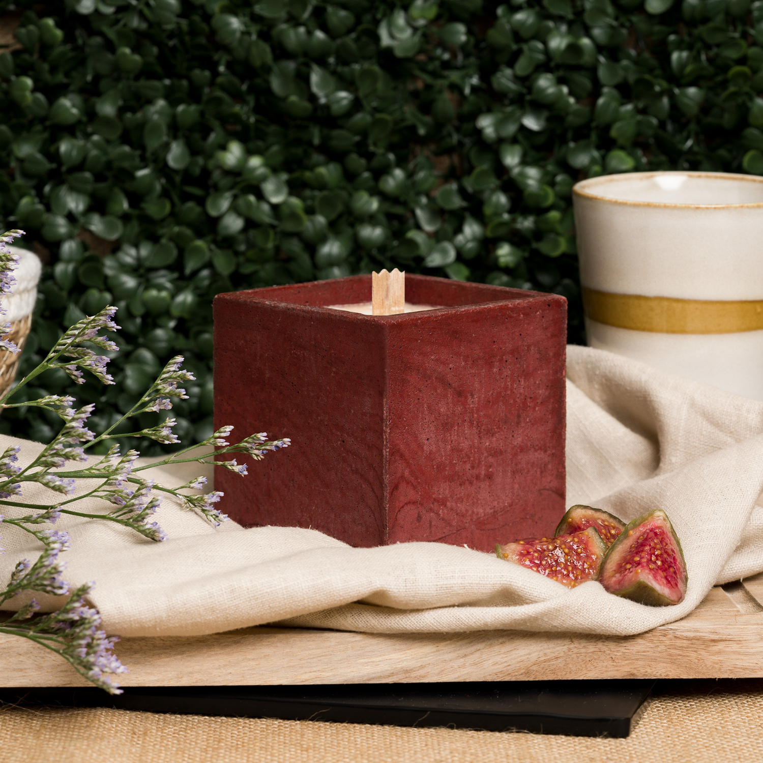 Bougie Cube - Béton Terracotta
