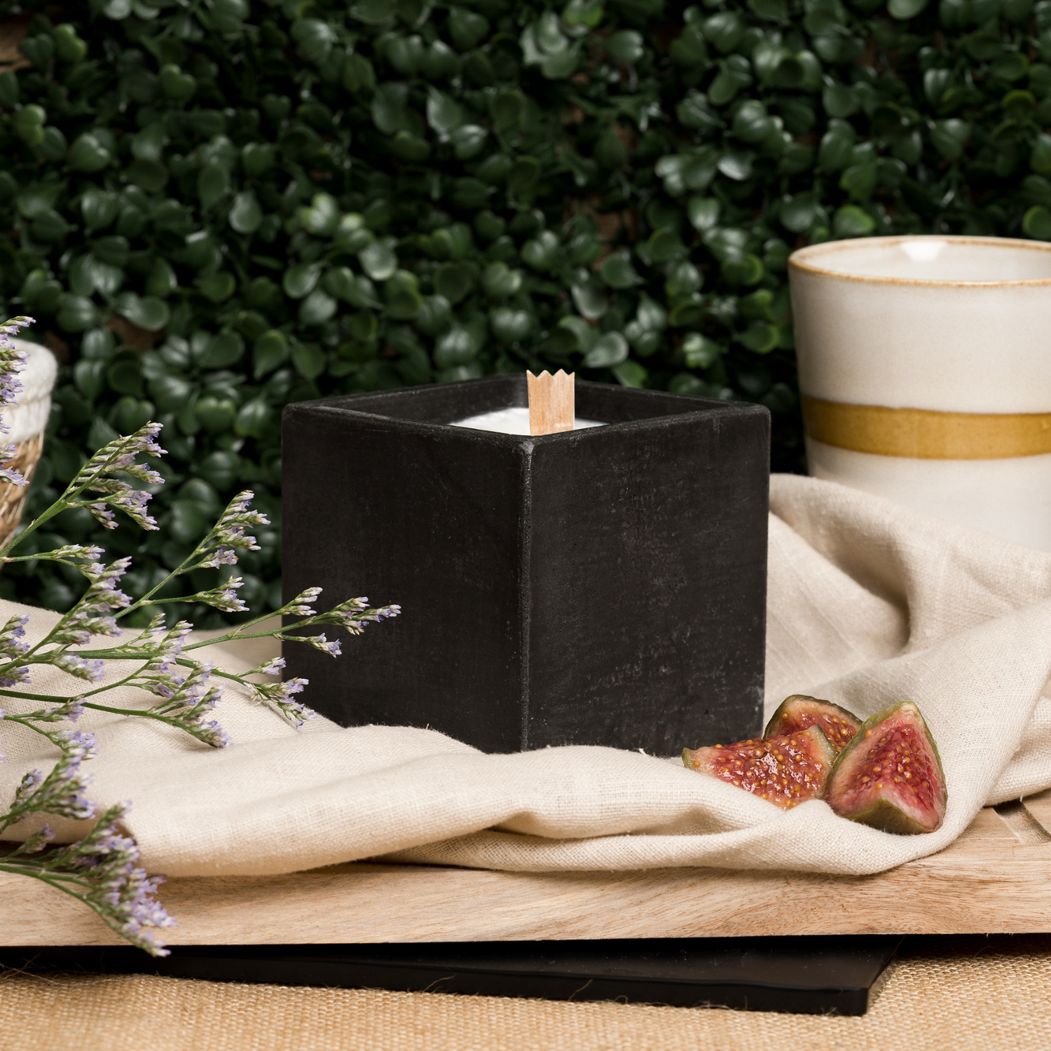 Bougie Cube - Béton Anthracite
