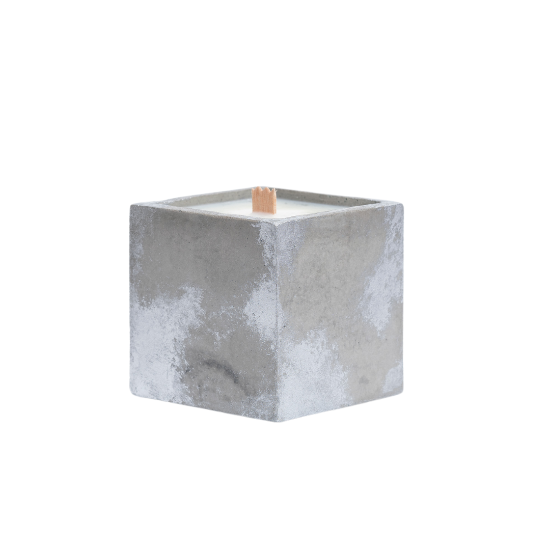 Bougie Végétale - Béton Gris Patine Argentée