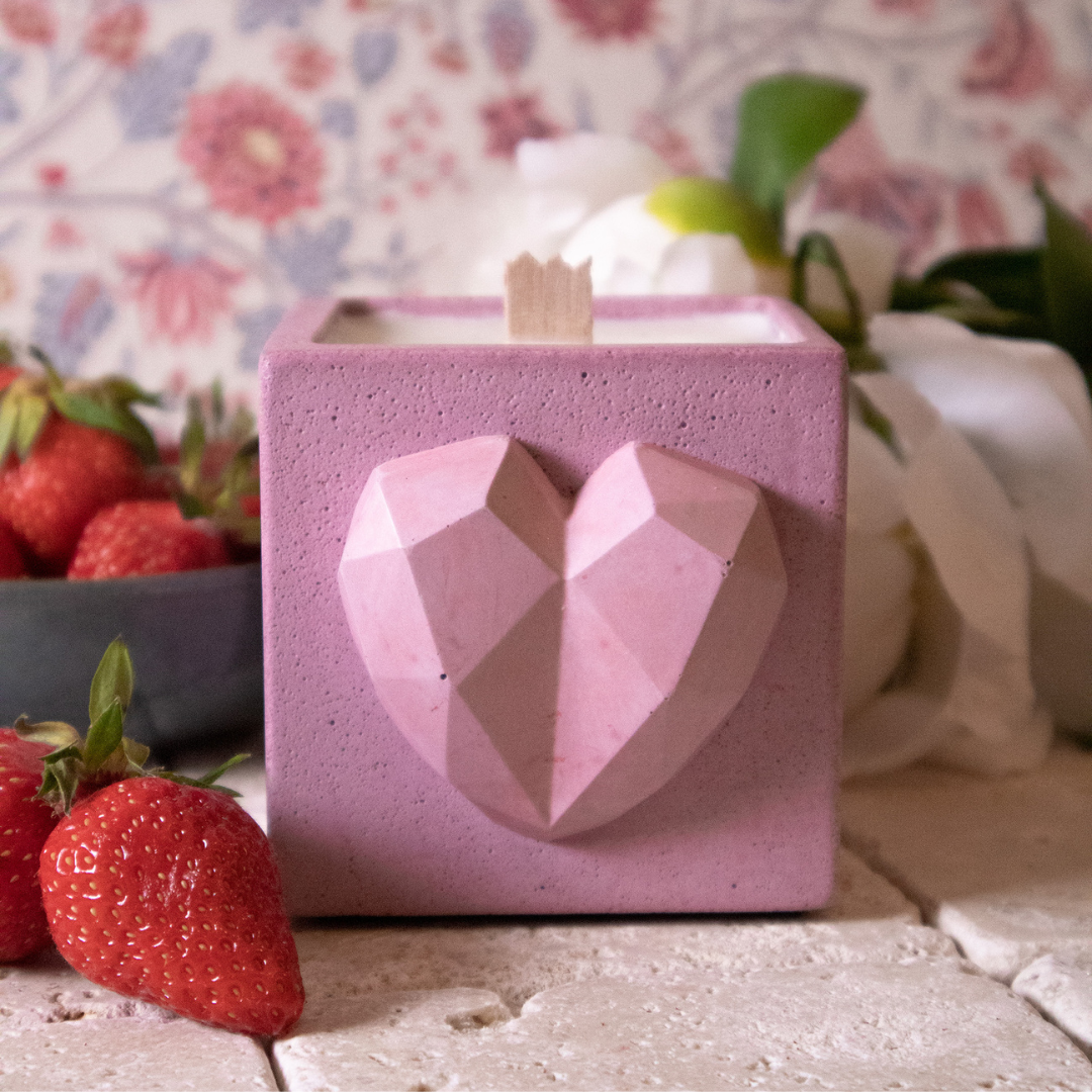 Bougie Love - Béton Rose Pastel