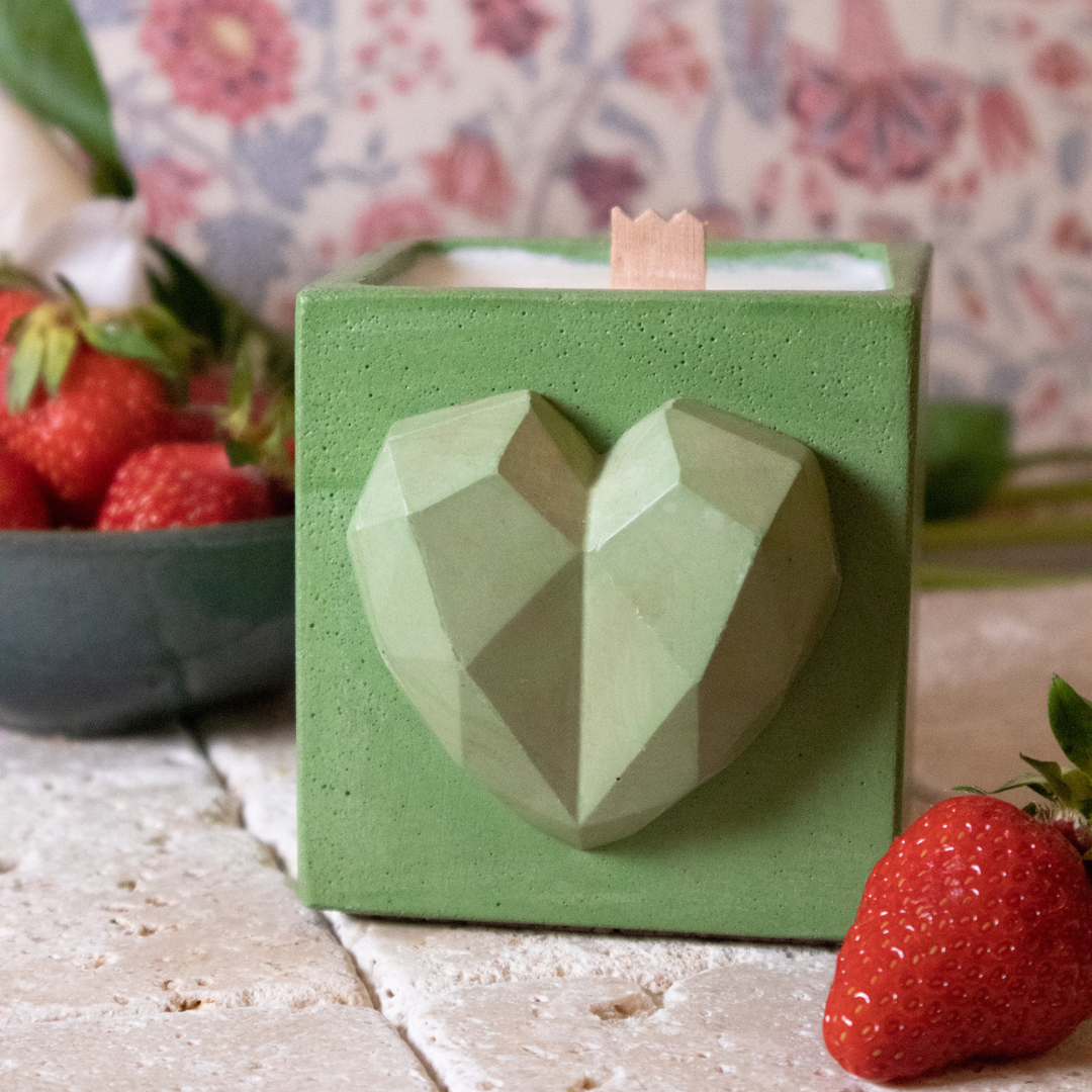Bougie Love - Béton Vert