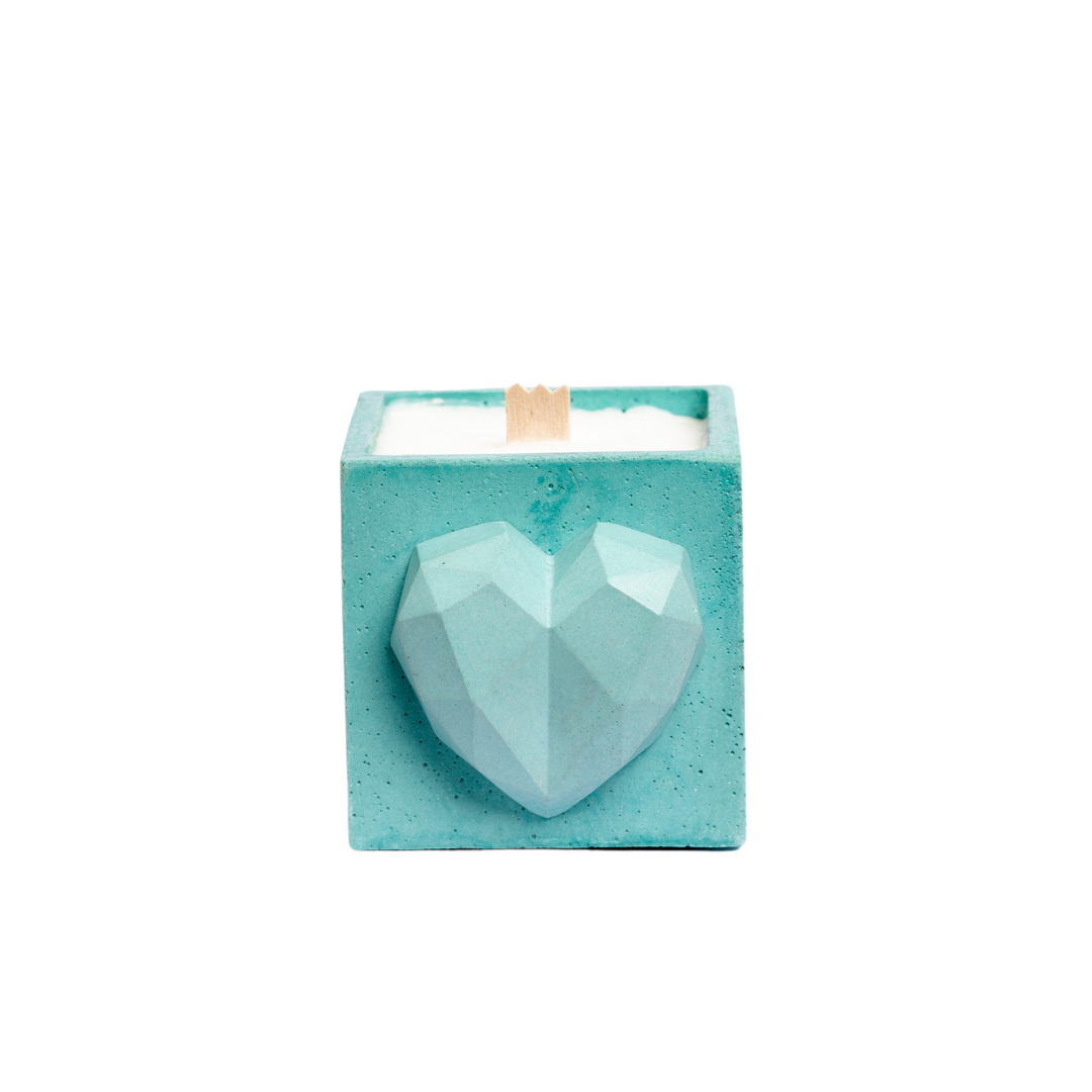 Bougie Love - Béton Turquoise