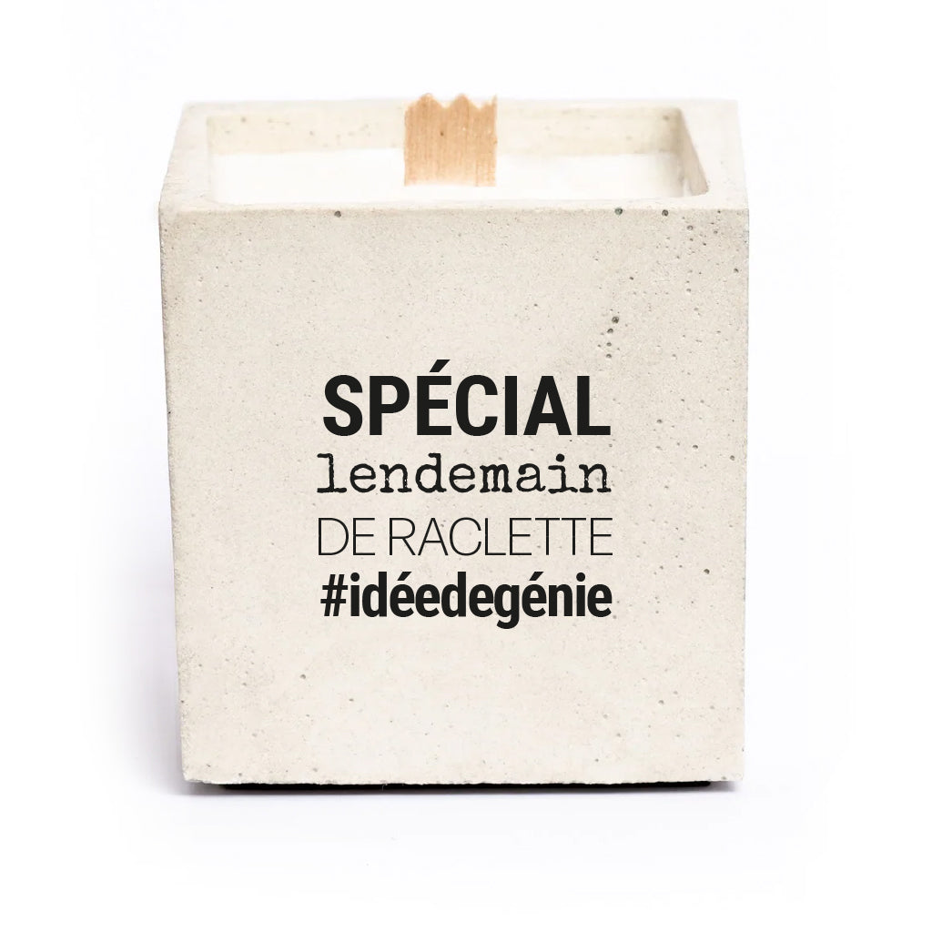 Bougie à message - Spécial lendemain de raclette