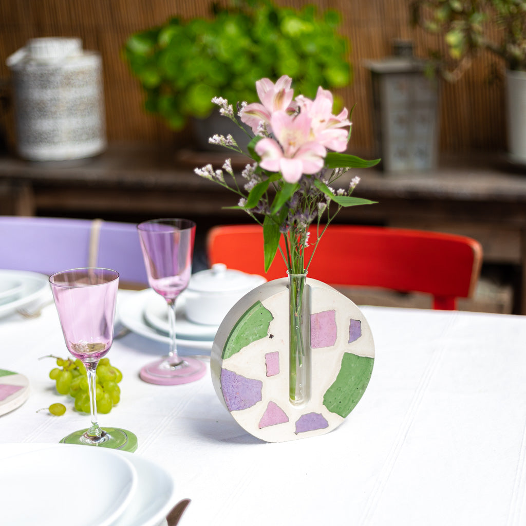 Soliflore - Béton Fragmenté lilas, rose et vert