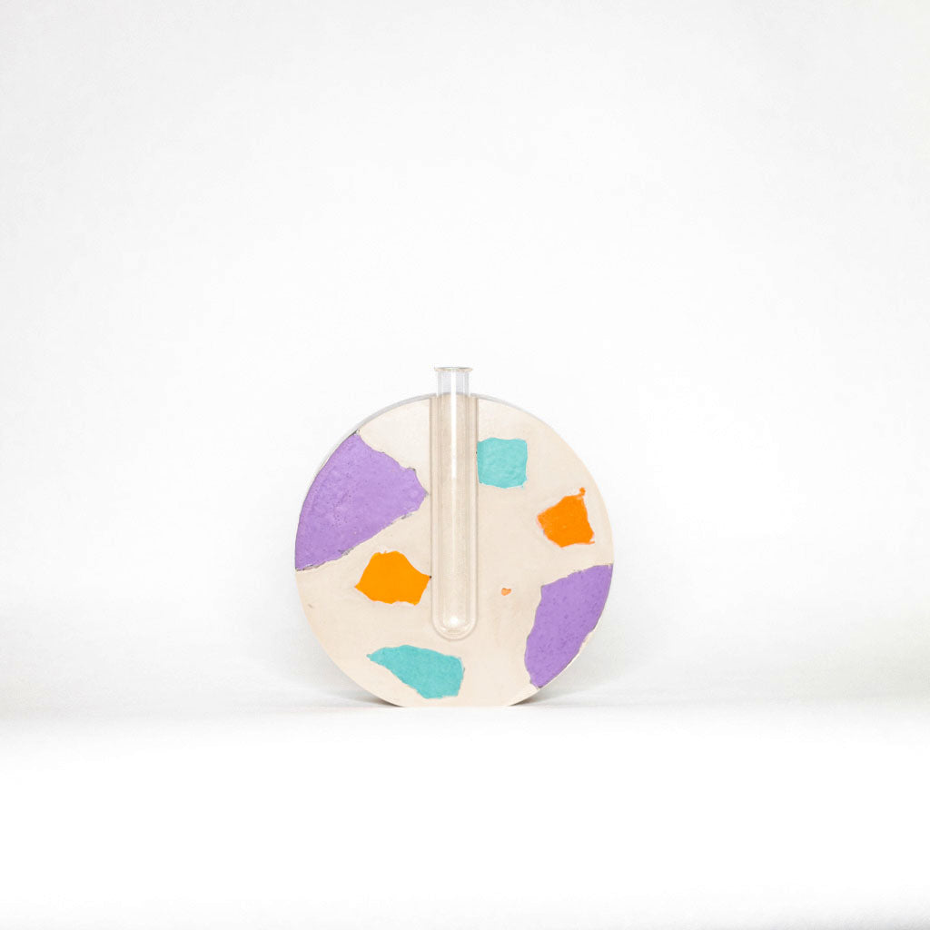 Soliflore - Béton Fragmenté lilas, orange et turquoise