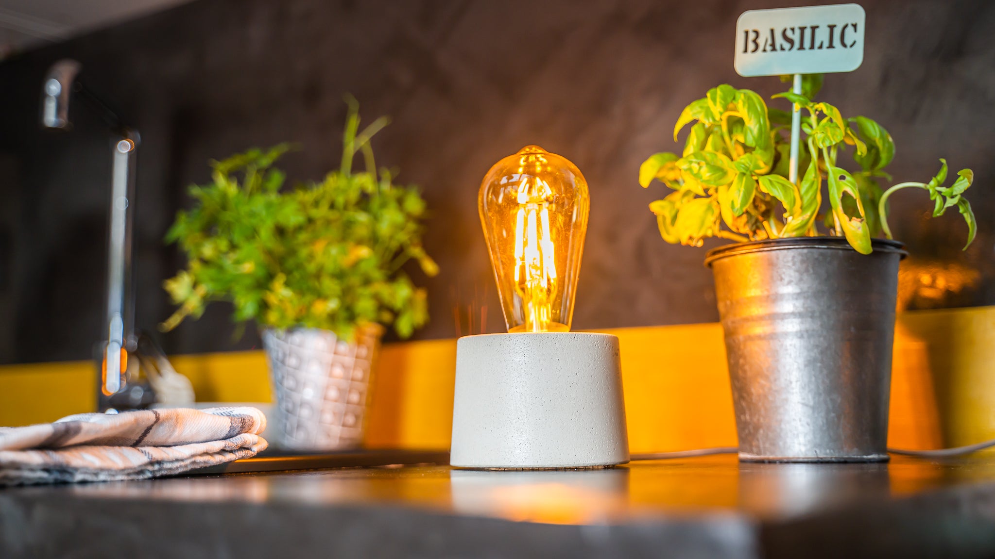 Lampe Cylindre - Béton Beige