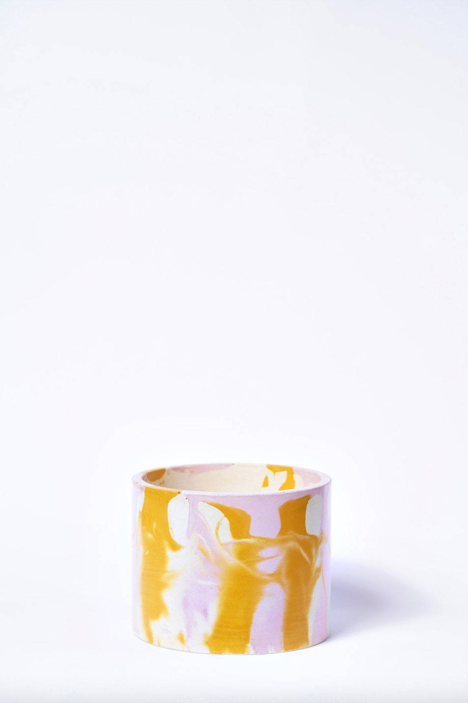 Cache-pot XXL Tie&Dye - Béton Rose et Jaune