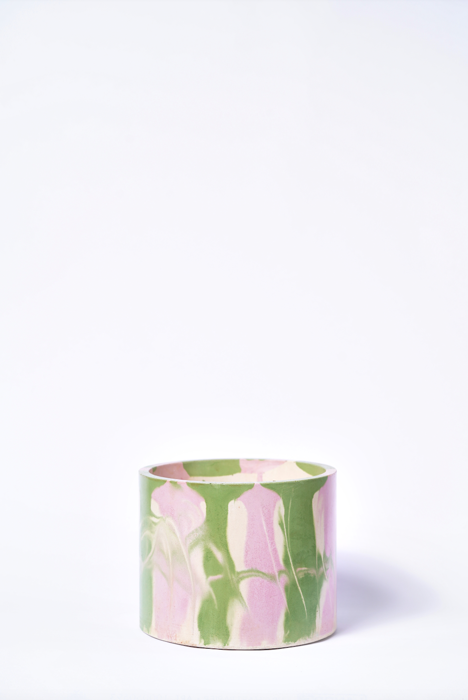Cache-pot XXL Tie&Dye - Béton Rose et Vert