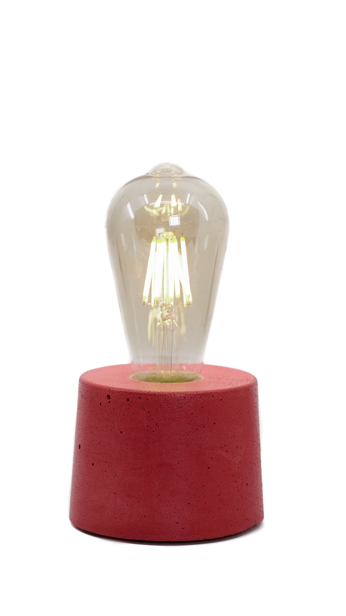 Lampe Cylindre - Béton Rouge