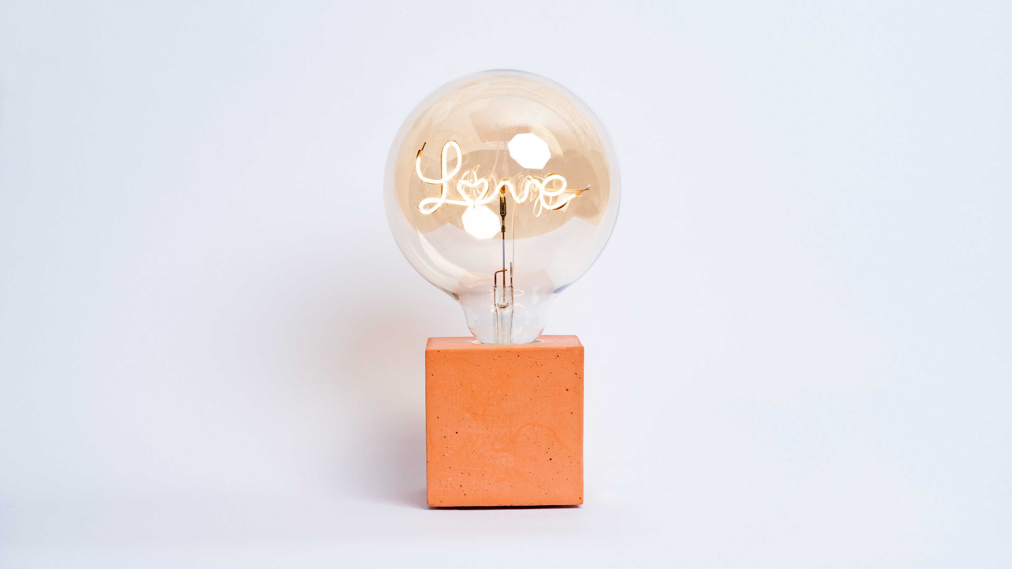Lampe Cube - Béton Orange