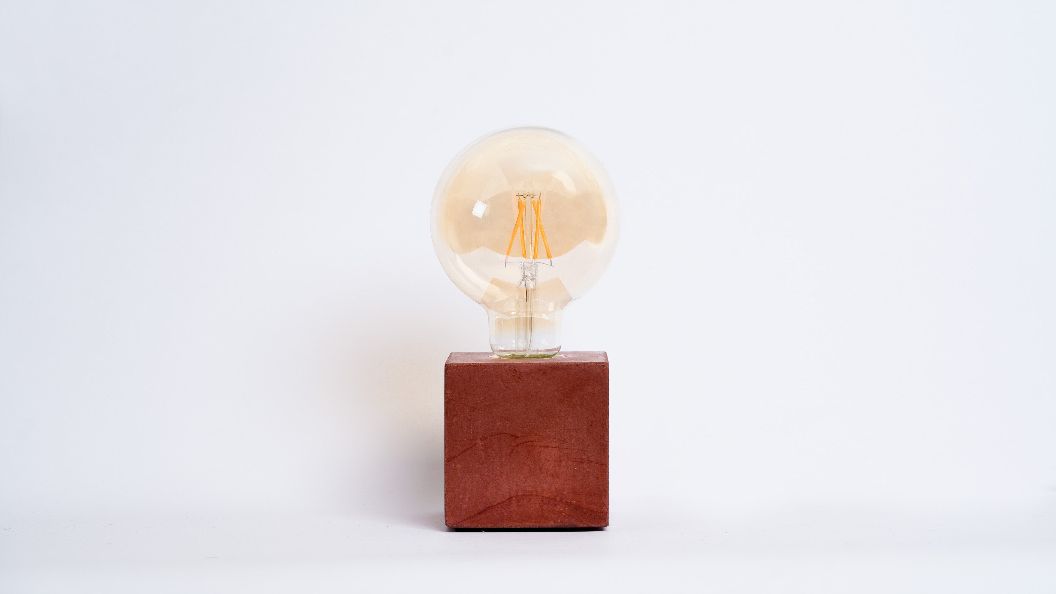 Lampe Cube - Béton Brique