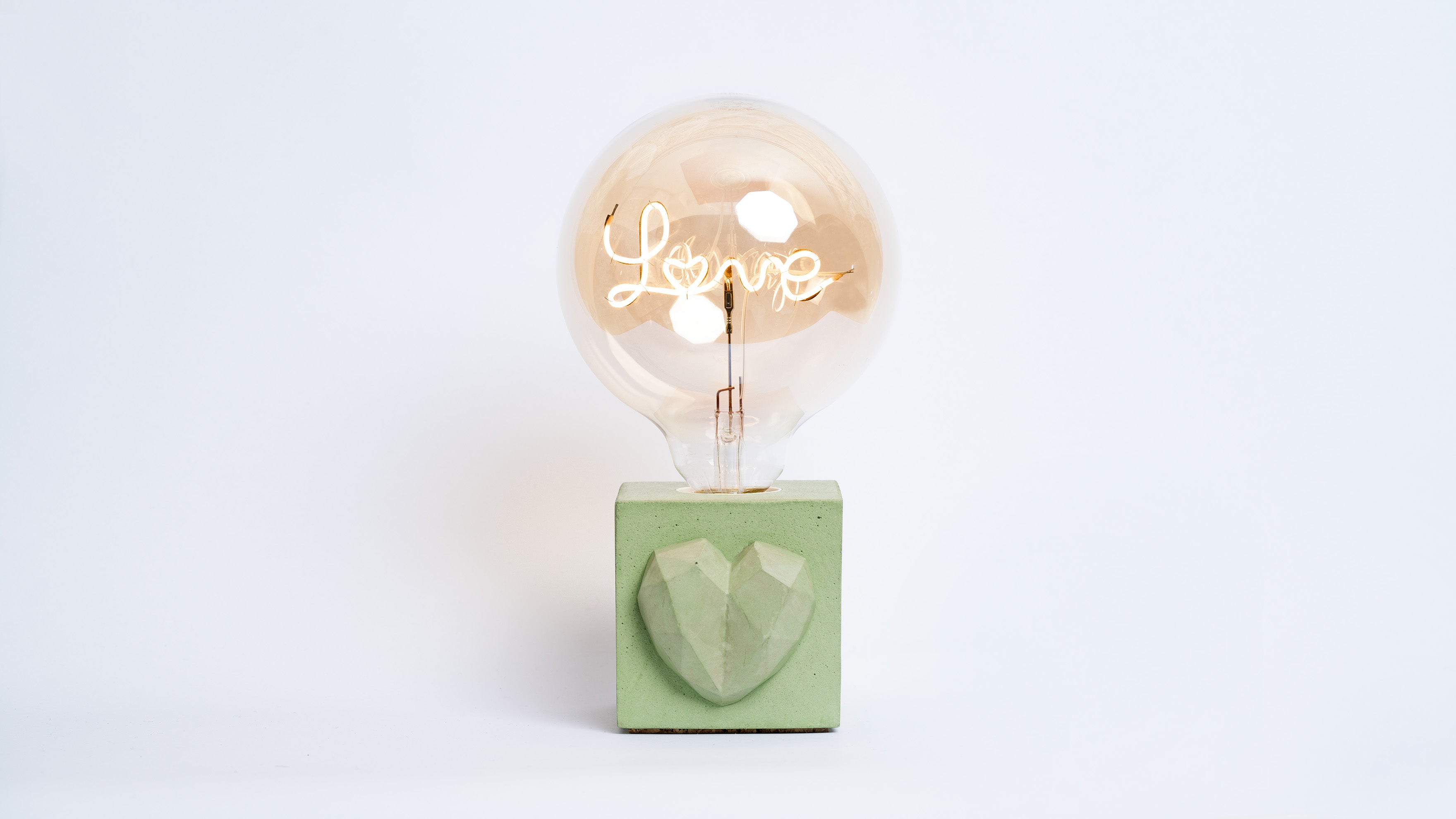 Lampe Love - Béton Vert