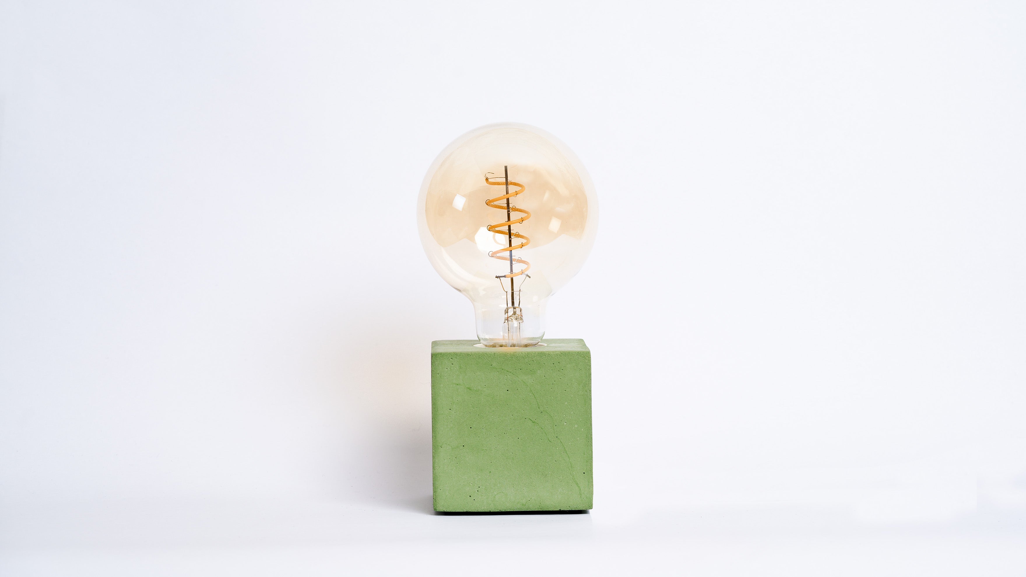 Lampe Cube - Béton Vert