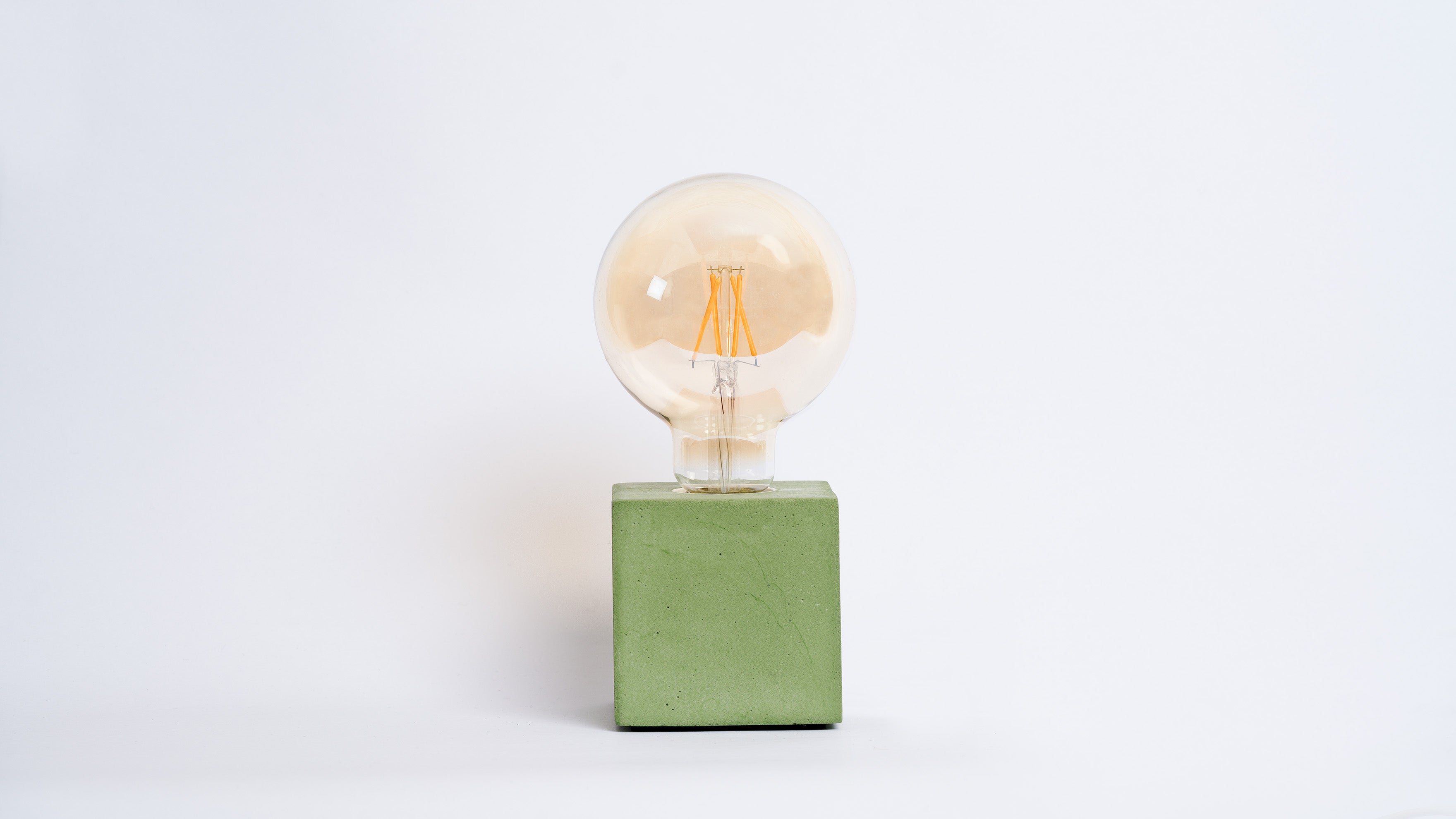 Lampe Cube - Béton Vert