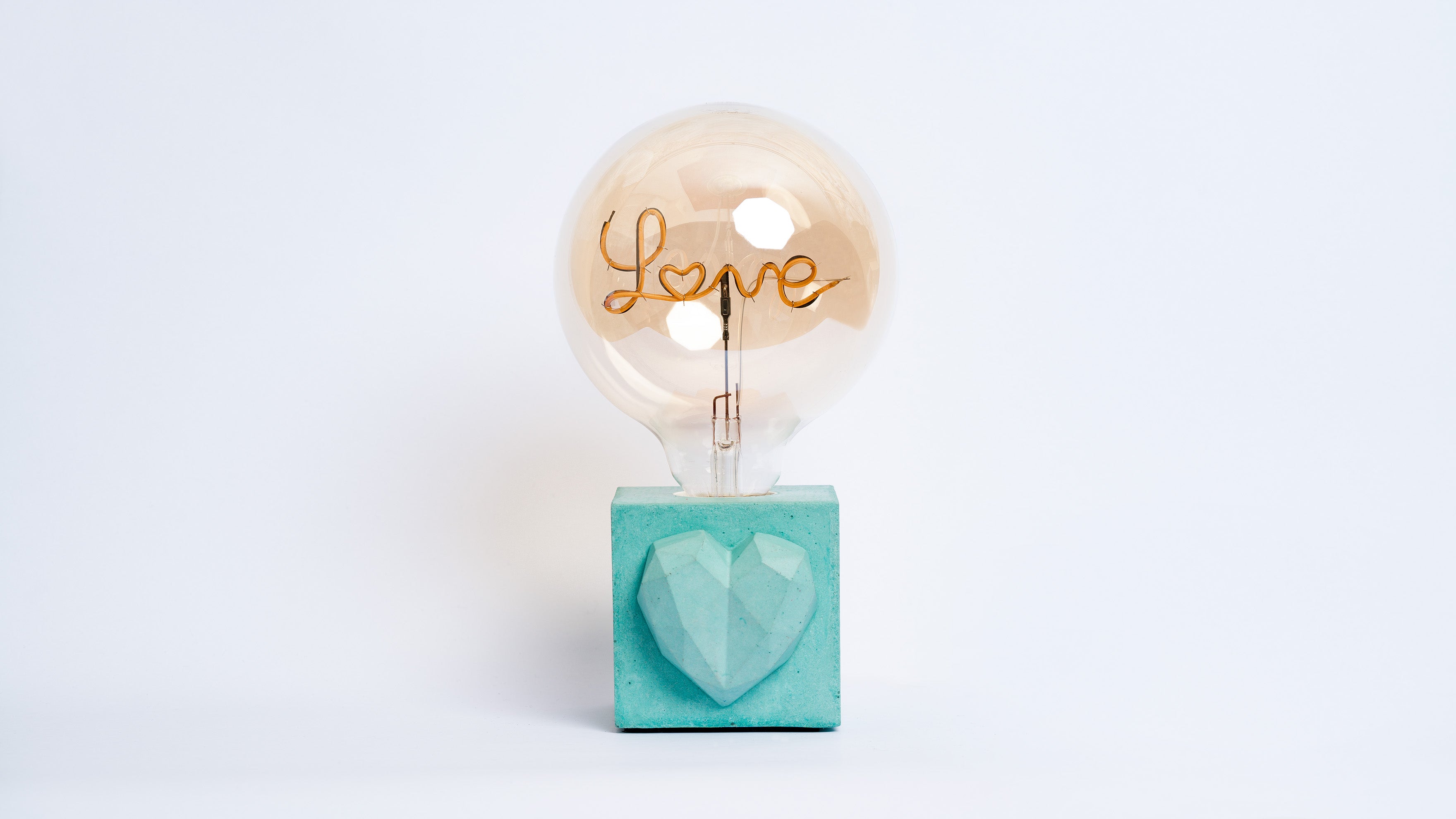 Lampe Love - Béton Turquoise