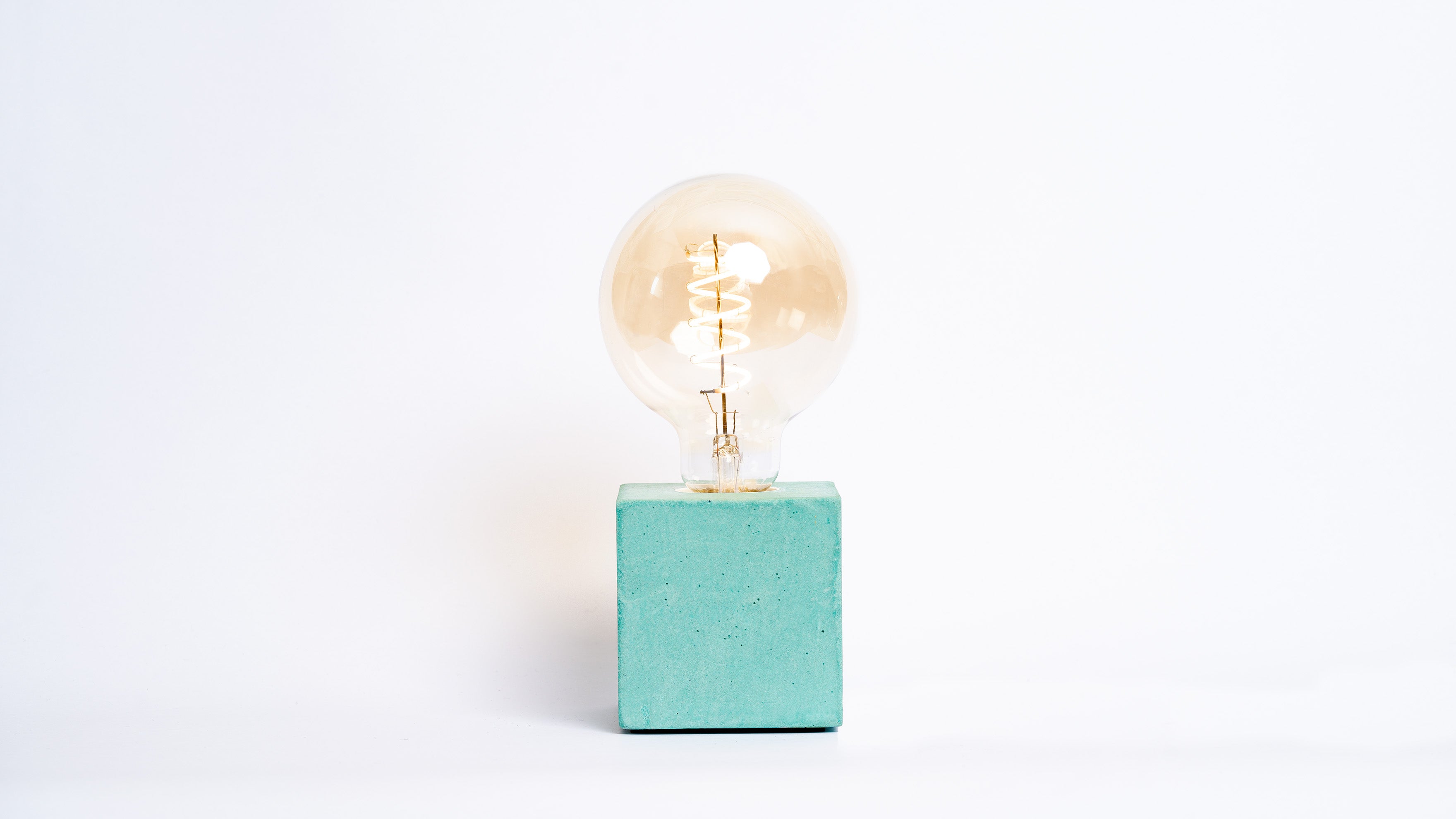 Lampe Cube - Béton Turquoise