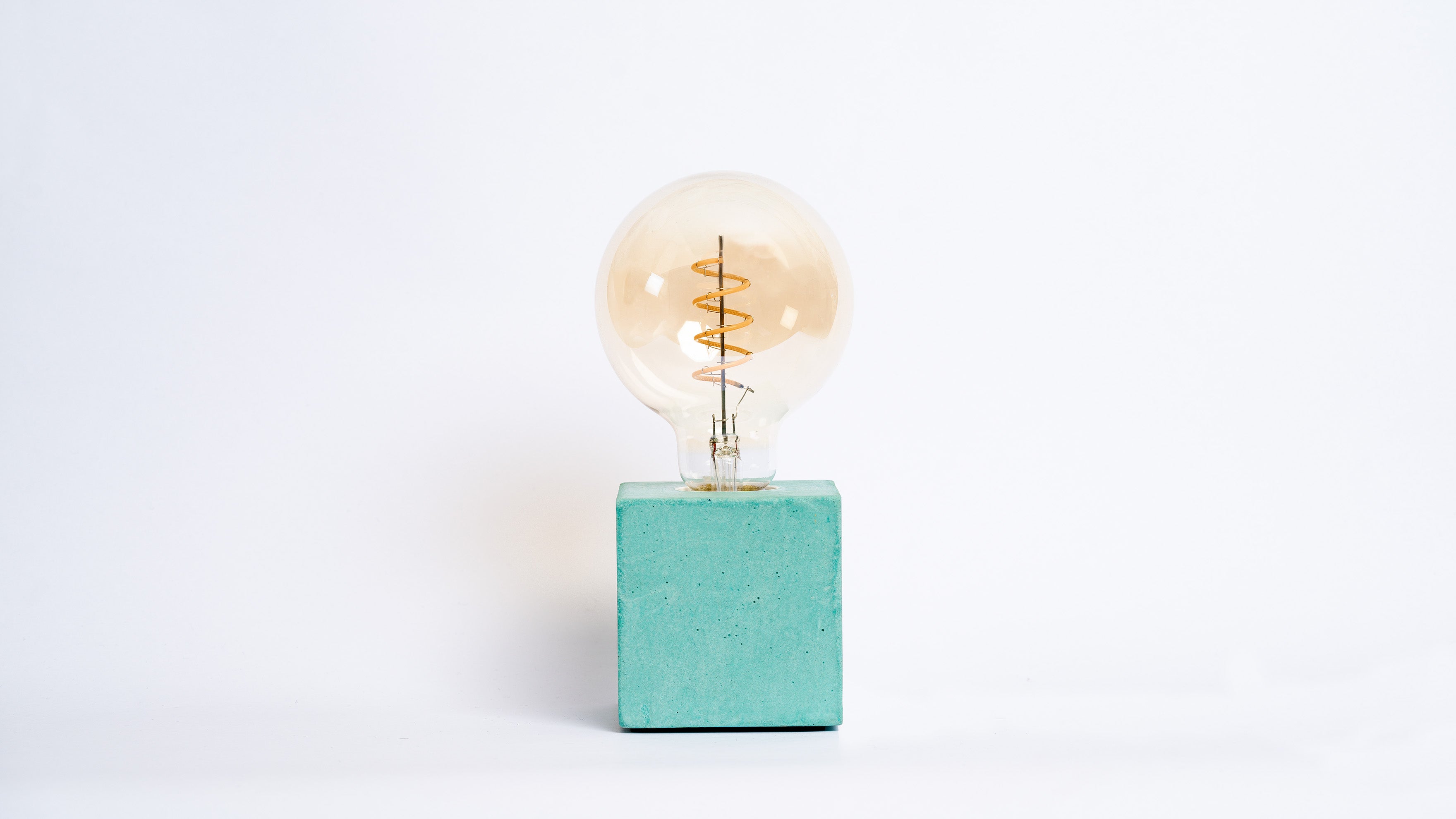Lampe Cube - Béton Turquoise