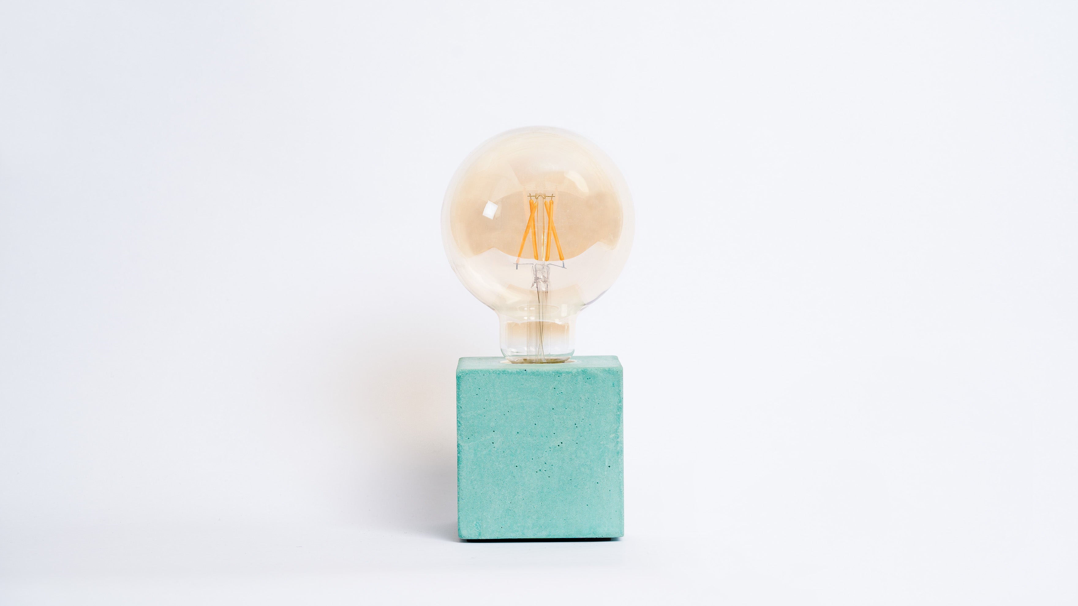 Lampe Cube - Béton Turquoise