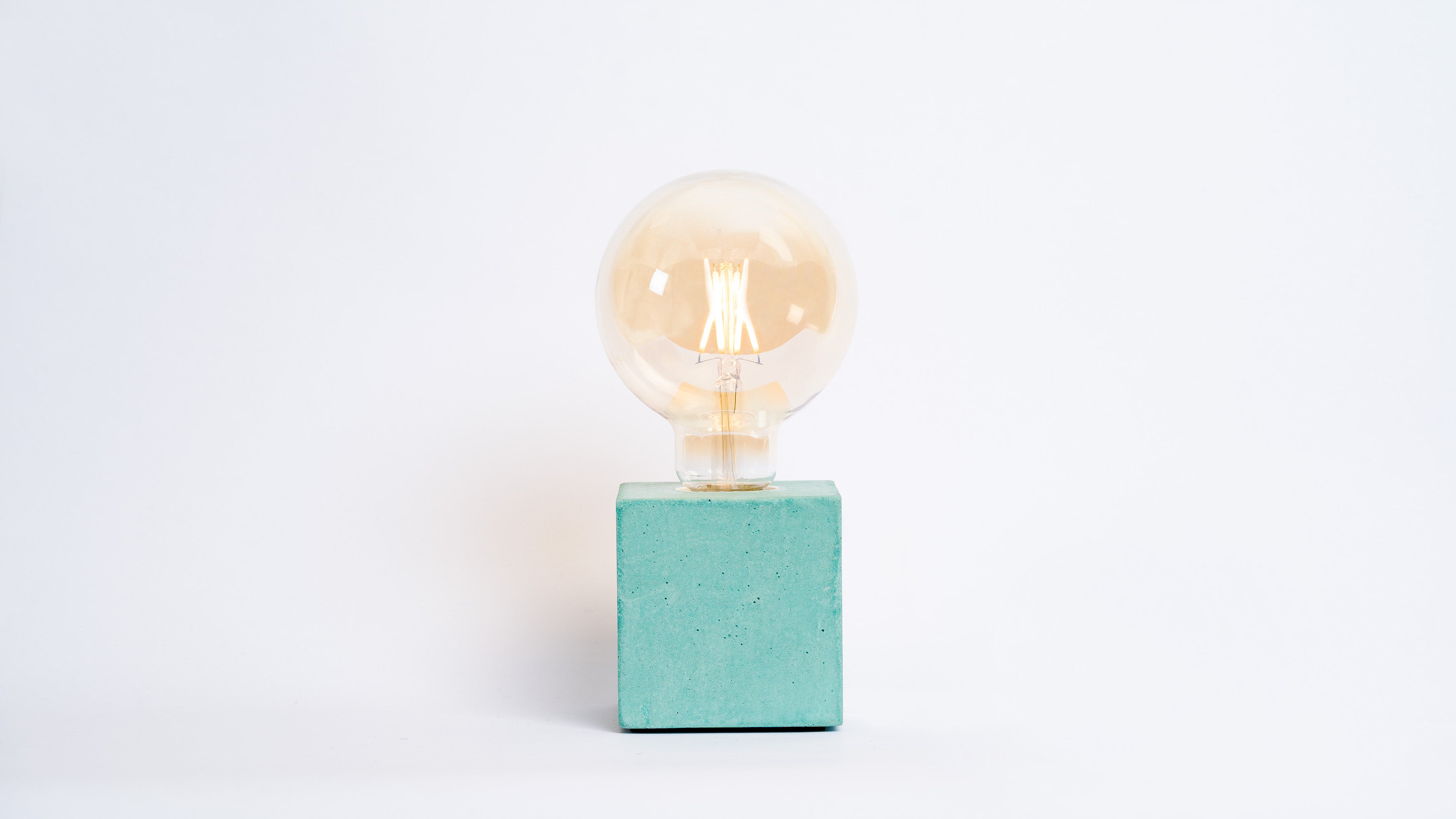 Lampe Cube - Béton Turquoise