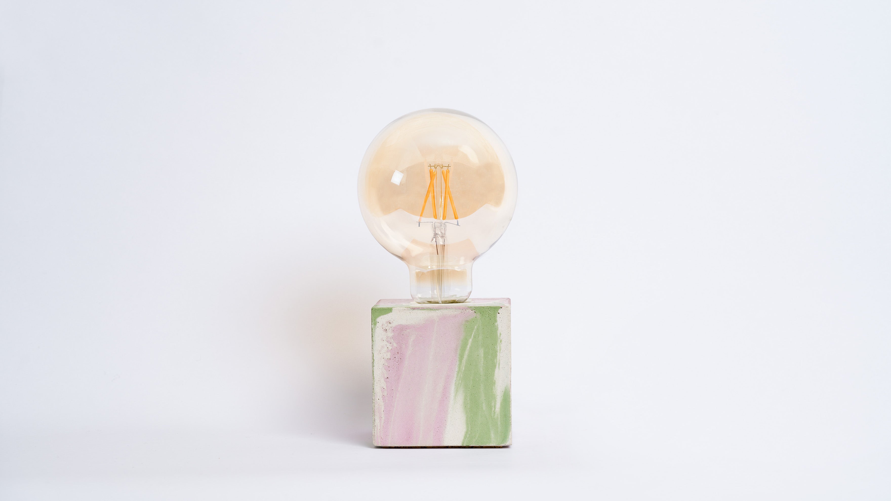 Lampe Tie&Dye - Béton Rose et Vert