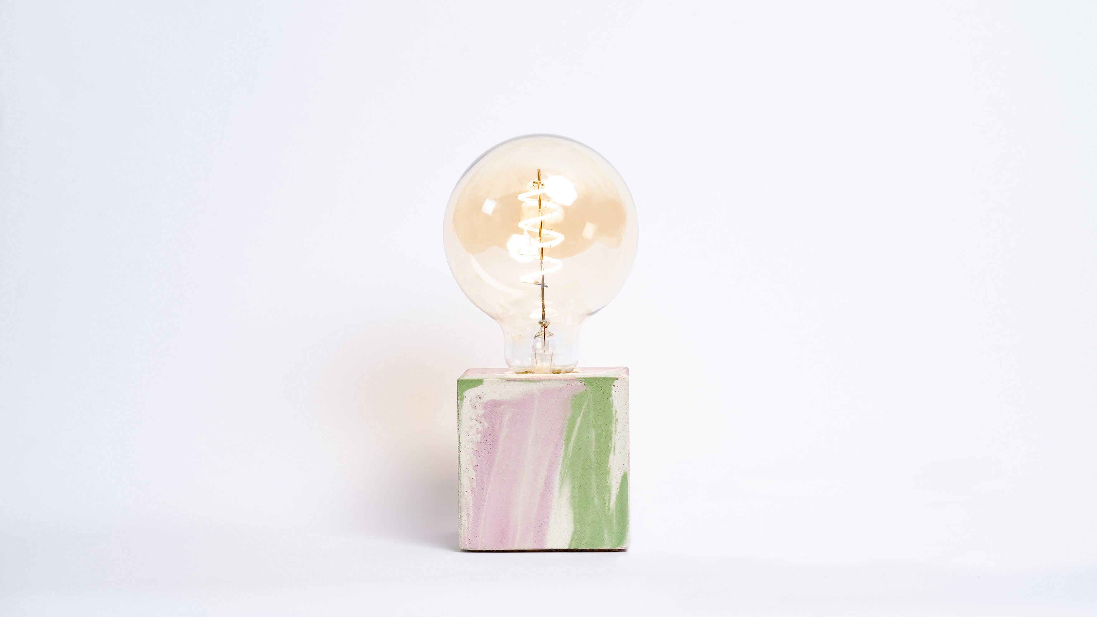 Lampe Tie&Dye - Béton Rose et Vert