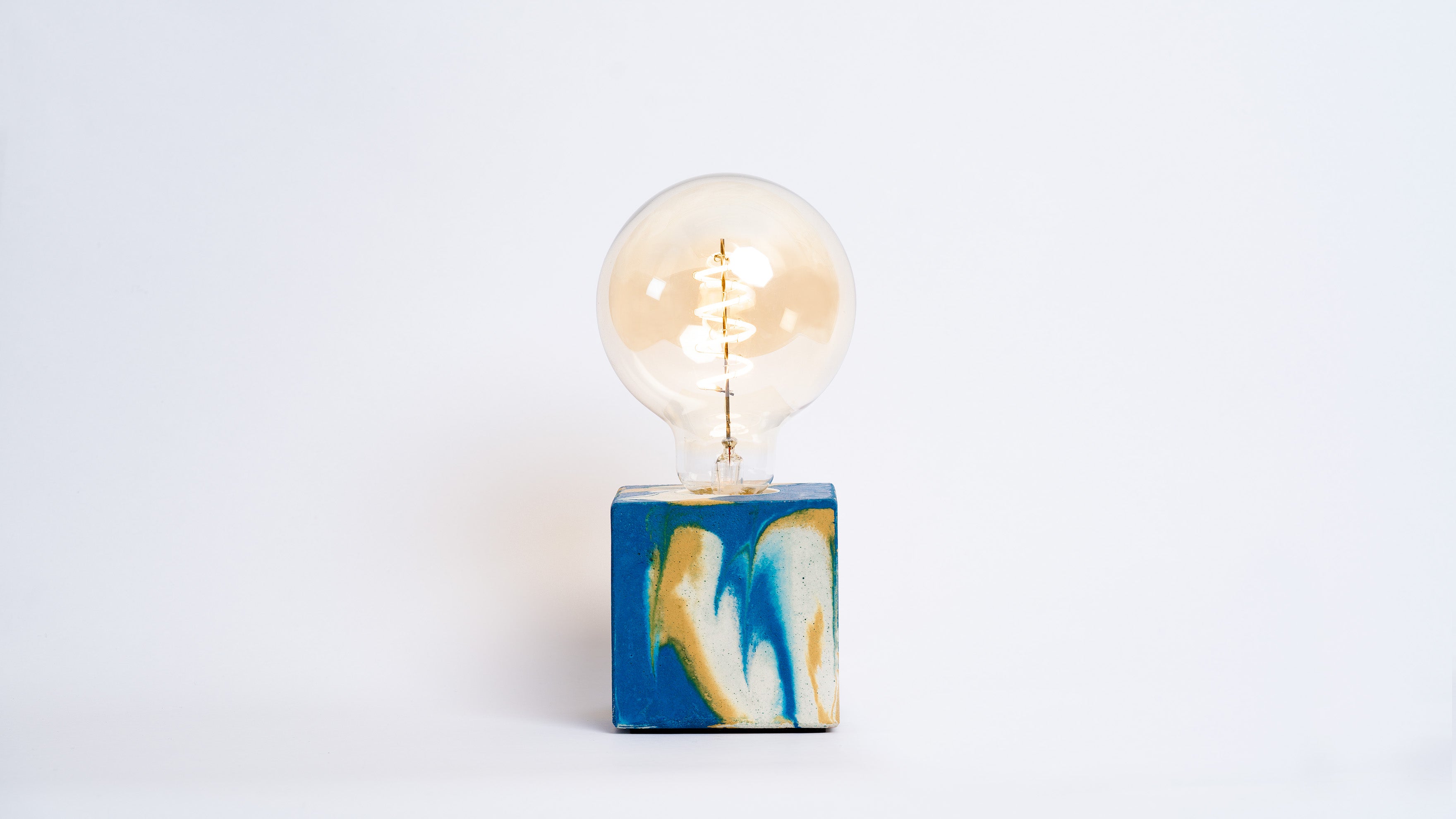 Lampe Tie&Dye - Bleu Pétrole et Jaune