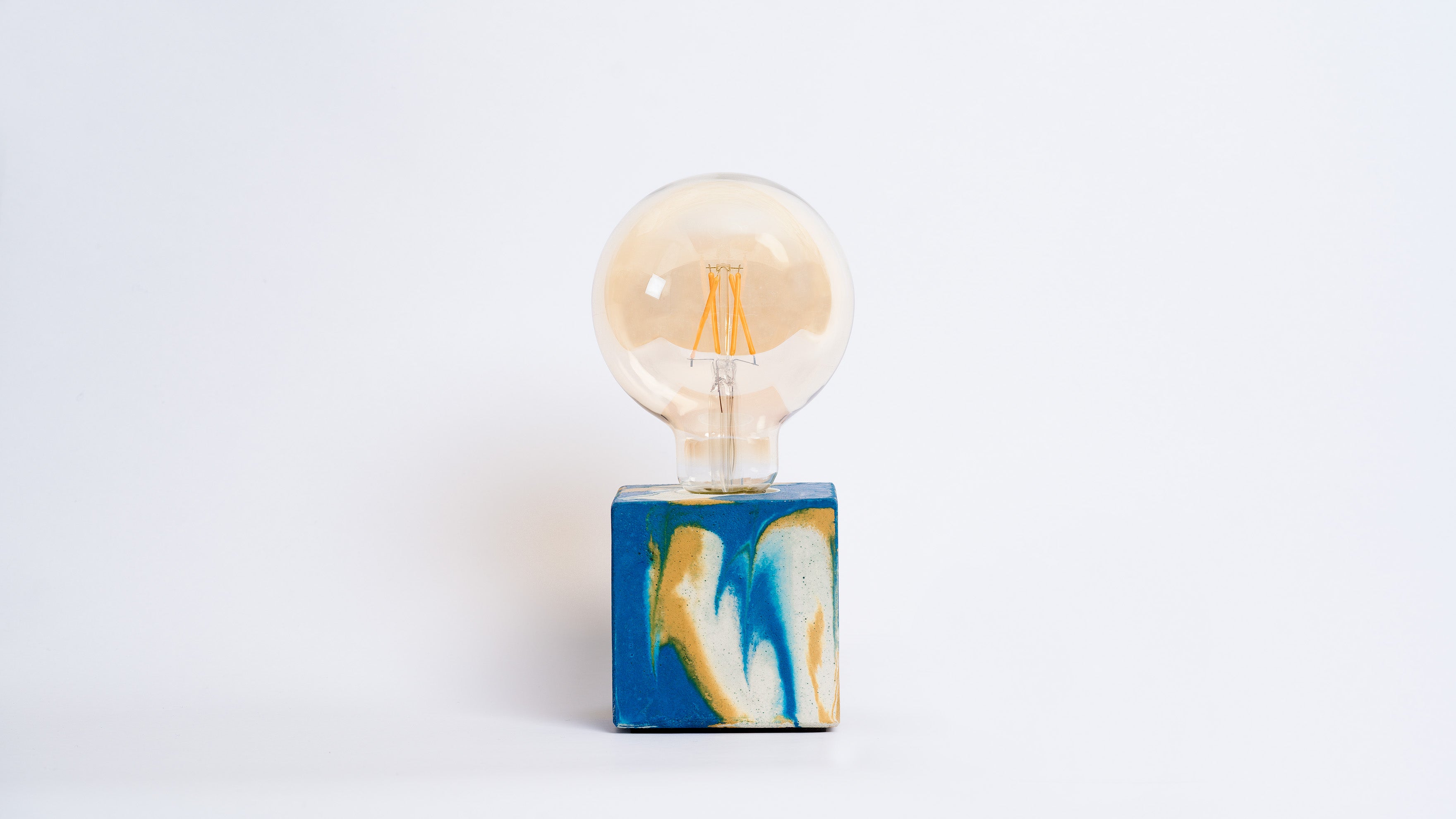 Lampe Tie&Dye - Bleu Pétrole et Jaune