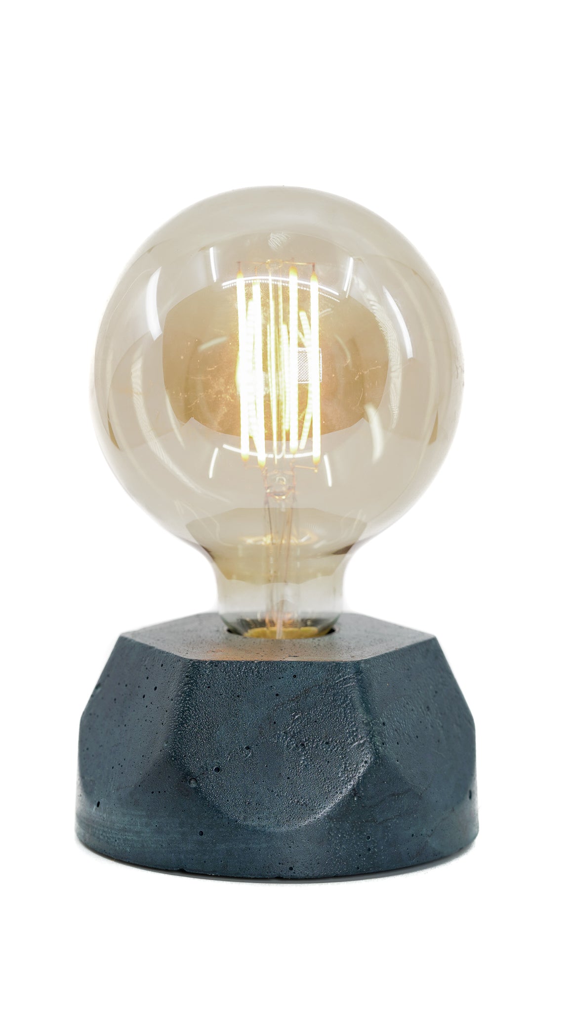 Lampe Hexagone - Béton Bleu pétrole
