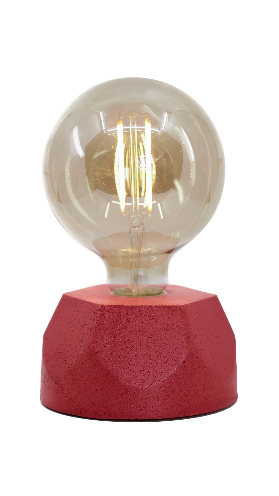 Lampe Hexagone - Béton Rouge