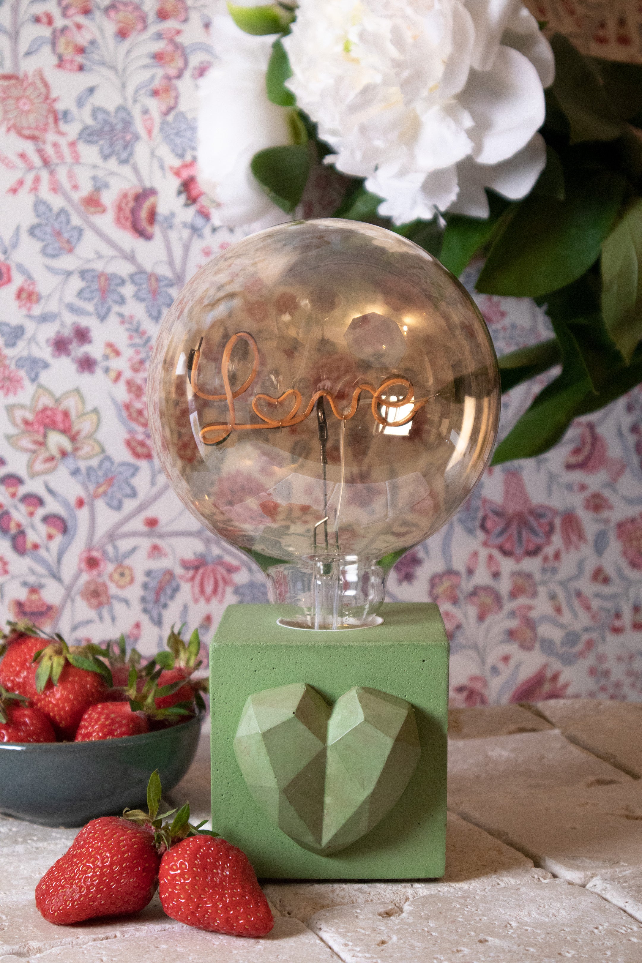 Lampe Love - Béton Vert