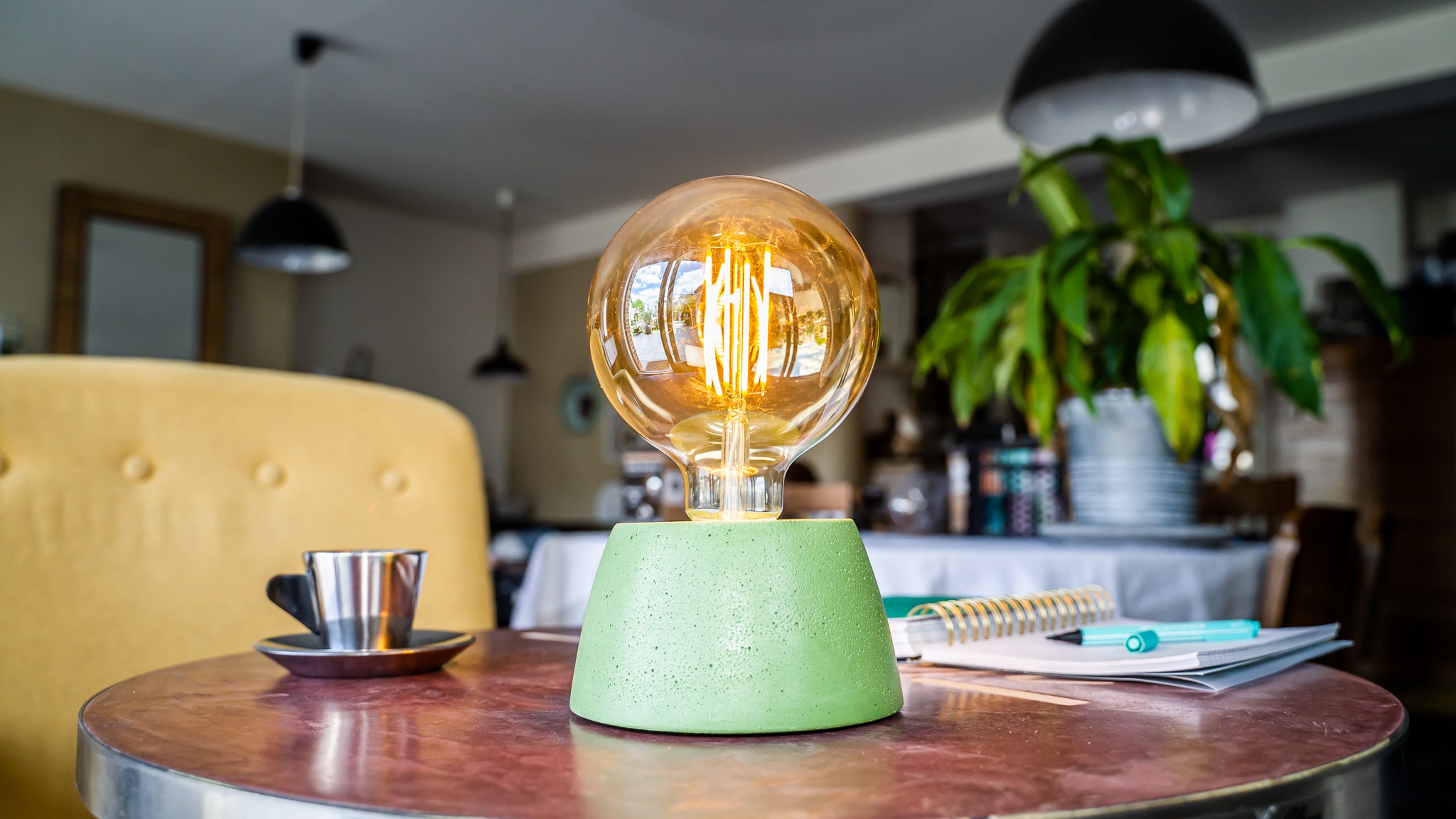 Lampe Dôme - Béton Vert