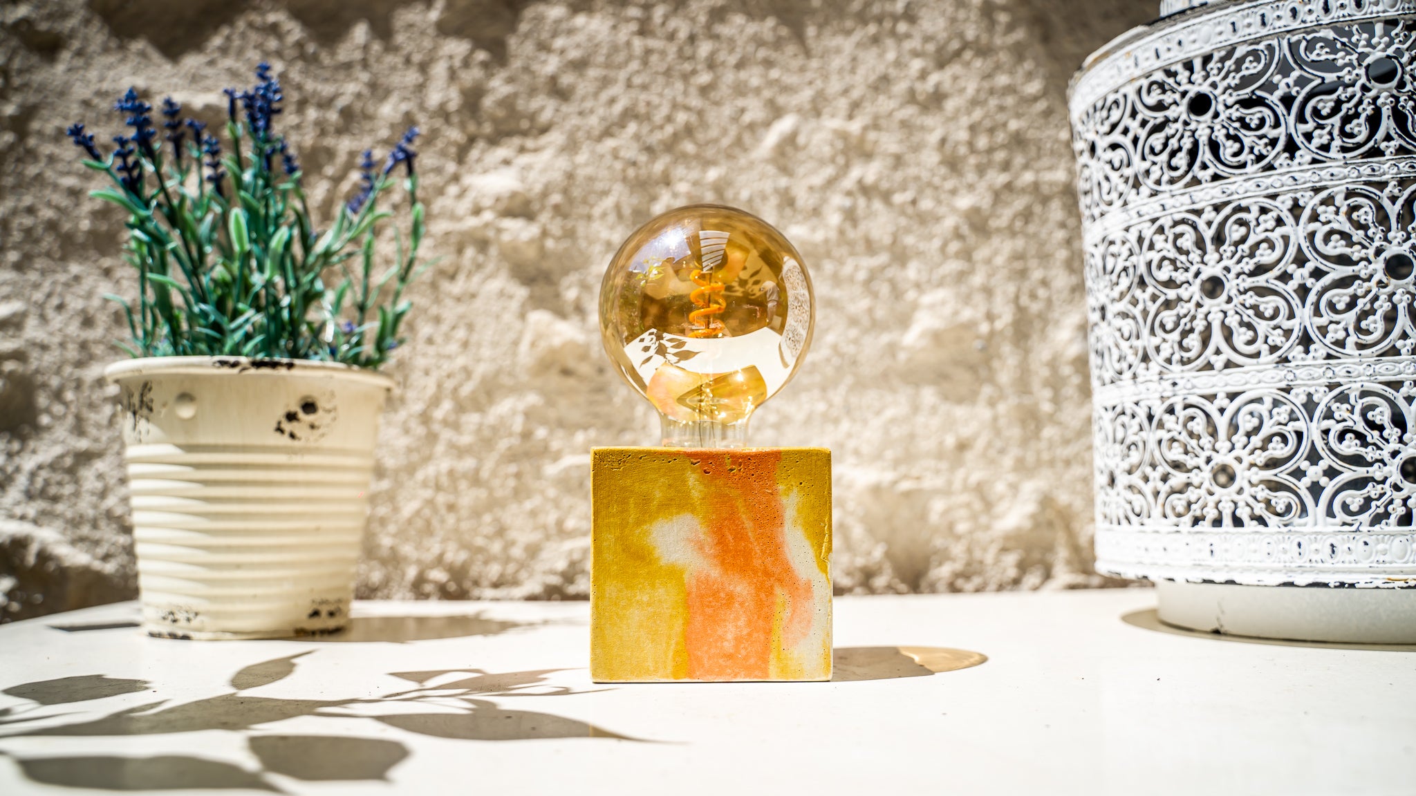 Lampe Tie&Dye - Orange et Jaune