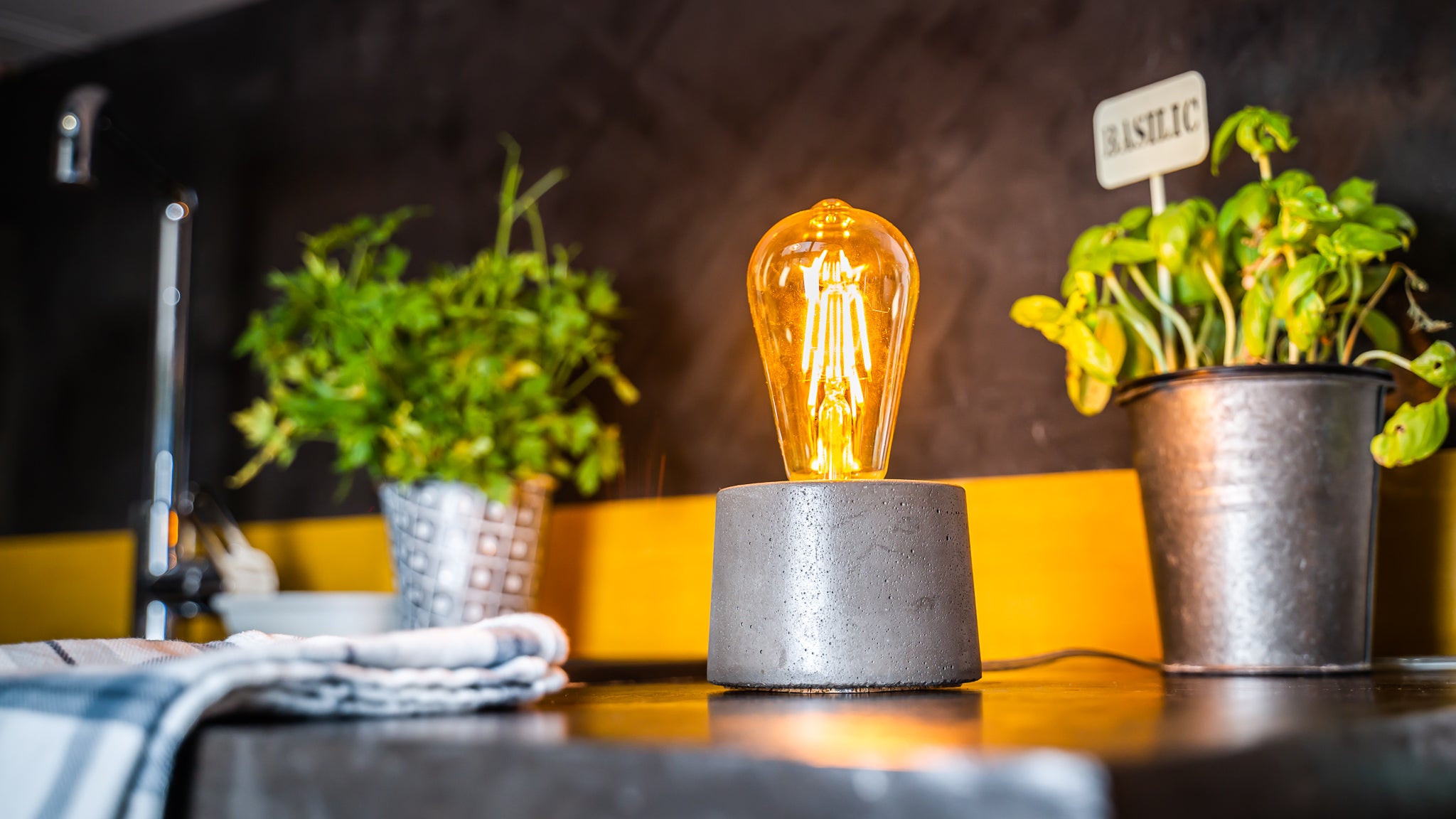 Lampe Cylindre - Béton Anthracite