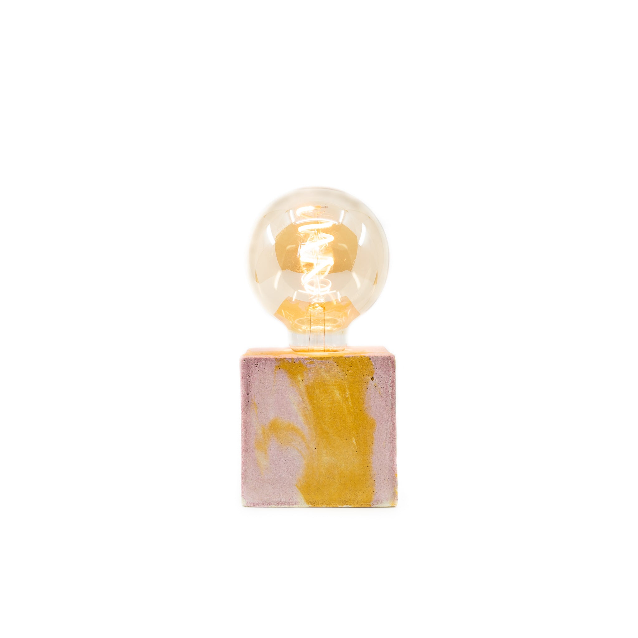 Lampe Tie&Dye - Béton Rose et Jaune