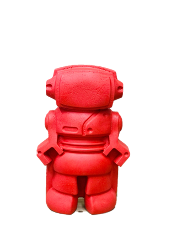 Figurine Robot - Béton Rouge