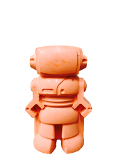 Figurine Robot - Béton Orange