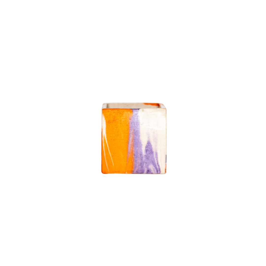 Mini pot de plante Tie&Dye - Béton Lilas et Orange
