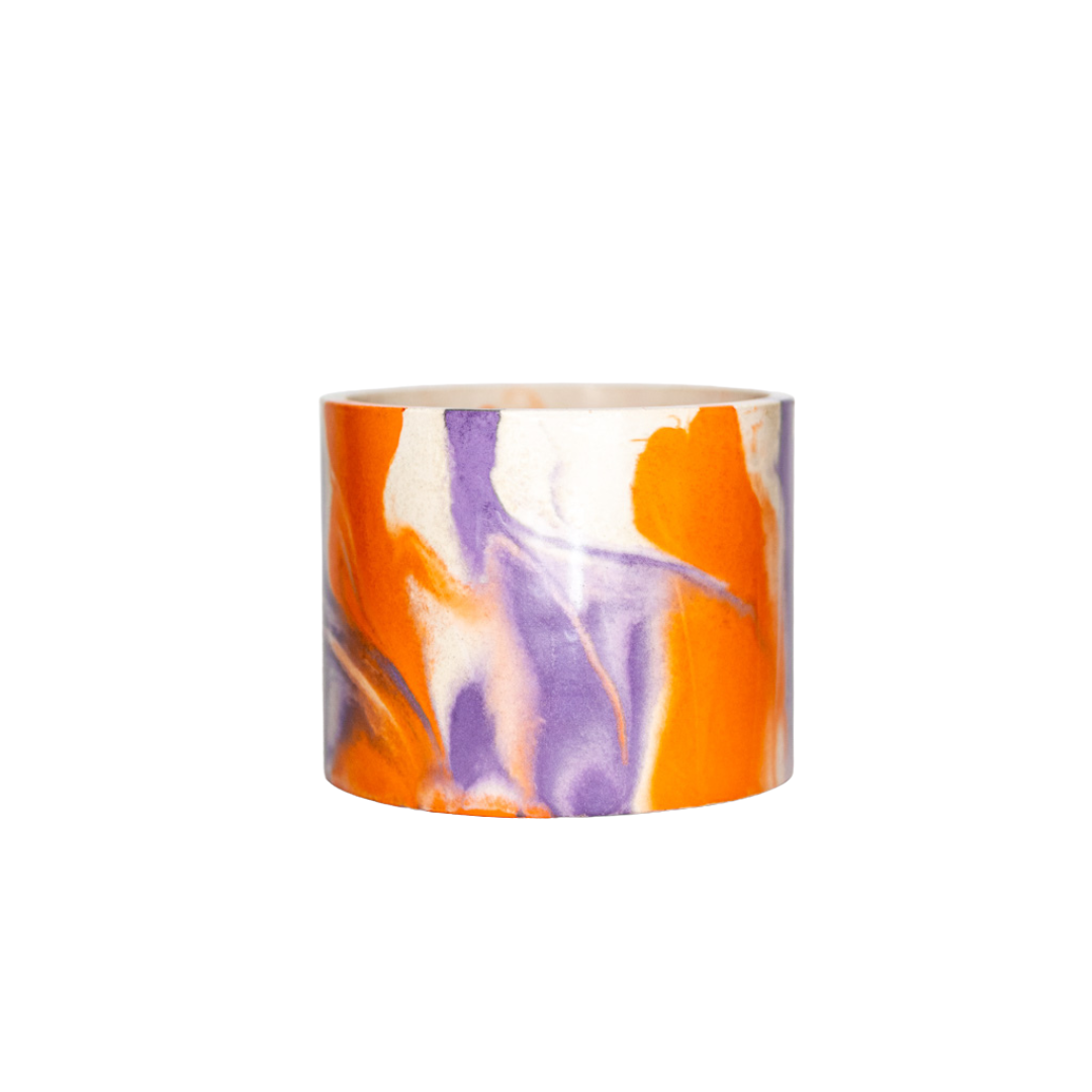 Cache-pot Tie&Dye - Béton Lilas et Orange