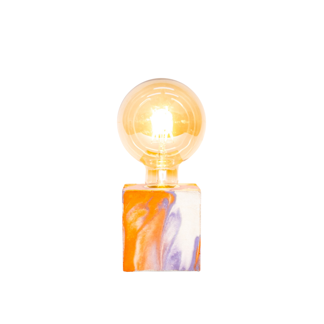 Lampe Tie&Dye - Béton Orange et Lilas