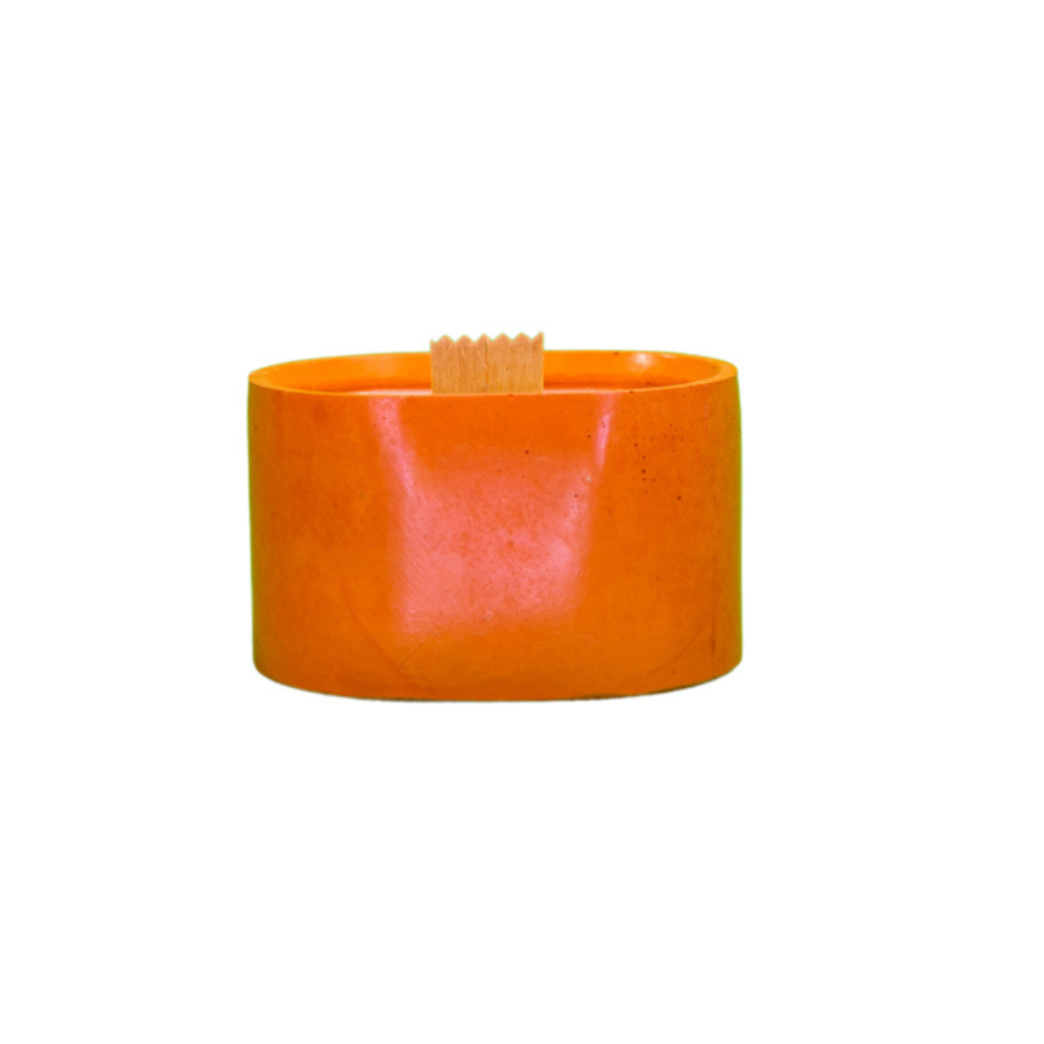 Bougie ovale - Béton orange