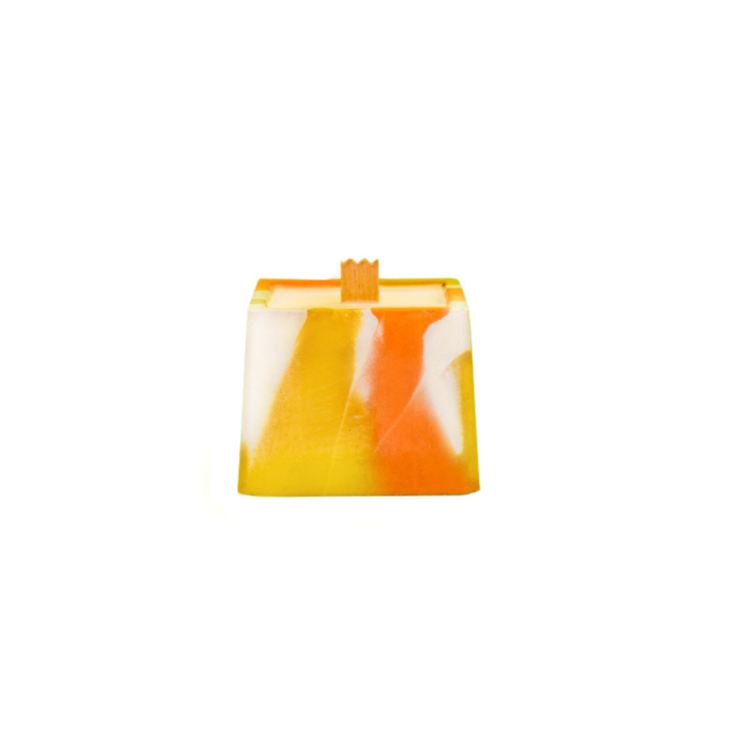 Bougie trapèze - Béton Tie&Dye jaune et orange