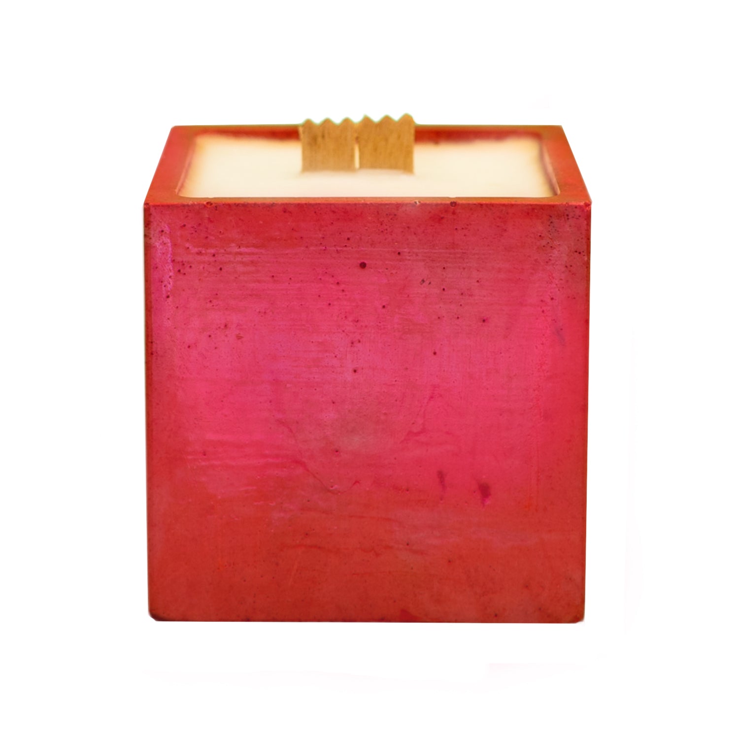 Bougie cube xxl - Béton Rouge