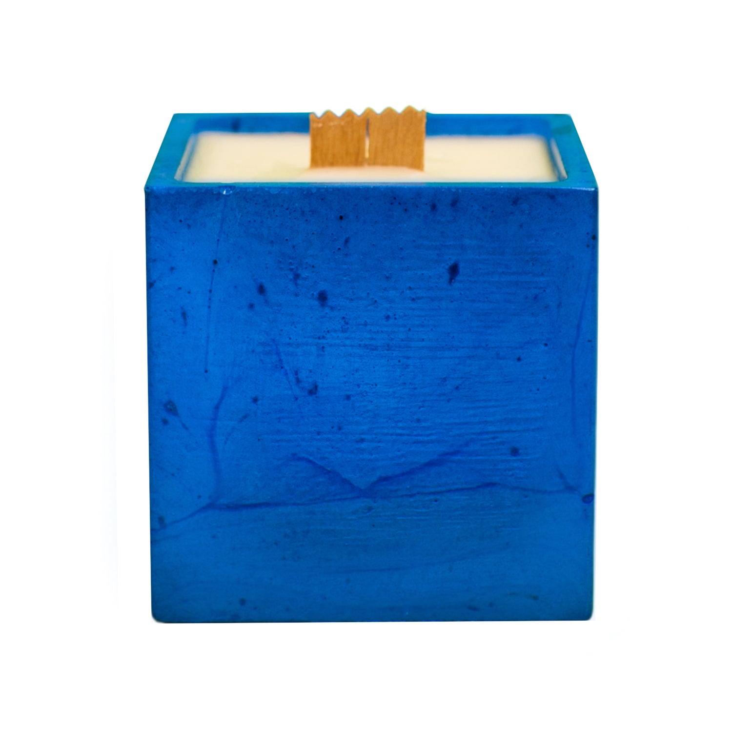 Bougie cube xxl - Béton Bleu