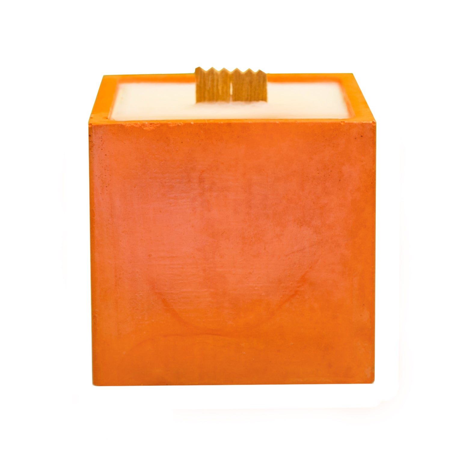 Bougie cube xxl - Béton Orange