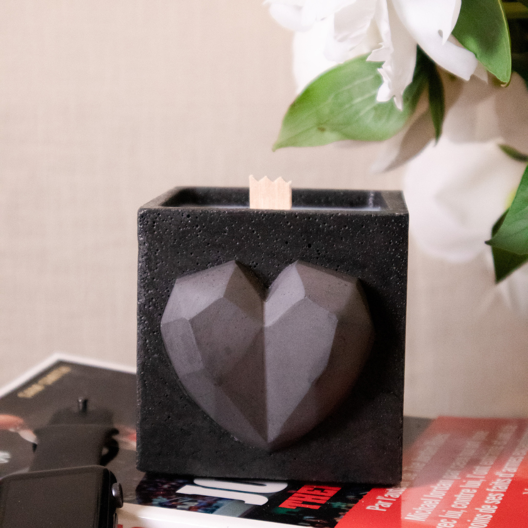 Bougie Love - Béton Anthracite